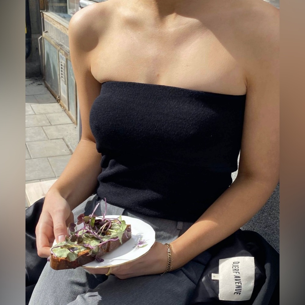 Djerf Avenue Tube Top Liquorice - Small